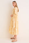 Honey Gingham Embroidered Long Sleeve Salty Paloma Caftan