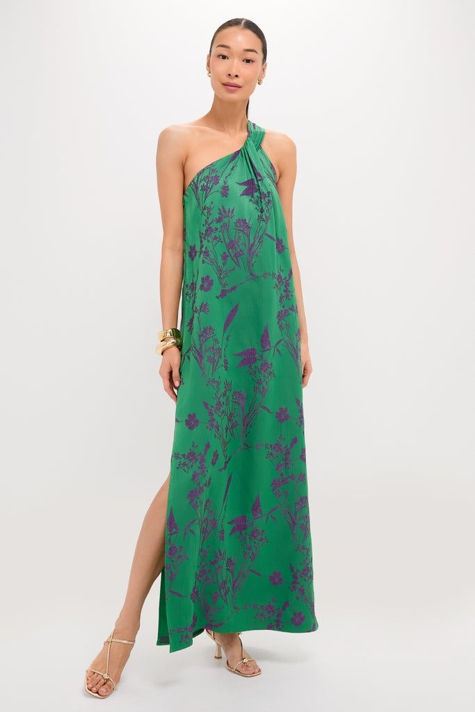 Emerald Jacquard Soleil Gown | Pomander Place