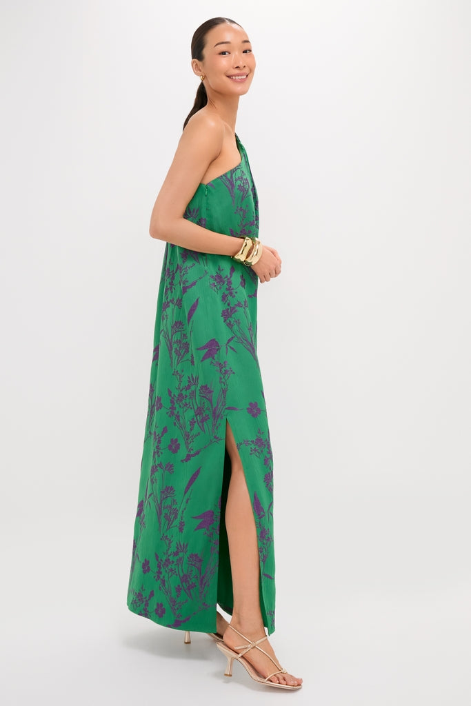 Emerald Jacquard Soleil Gown
