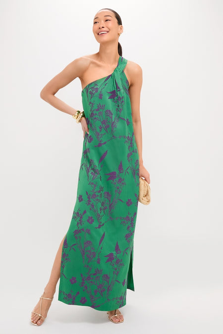 Emerald Jacquard Soleil Gown