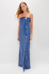 Sapphire Blue Sequin Merritt Column Dress