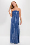 Sapphire Blue Sequin Merritt Column Dress
