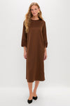 Brown Satin Tassel Jamie Dress