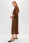 Brown Satin Tassel Jamie Dress