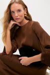 Brown Satin Tassel Jamie Dress