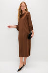 Brown Satin Tassel Jamie Dress