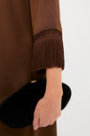 Brown Satin Tassel Jamie Dress