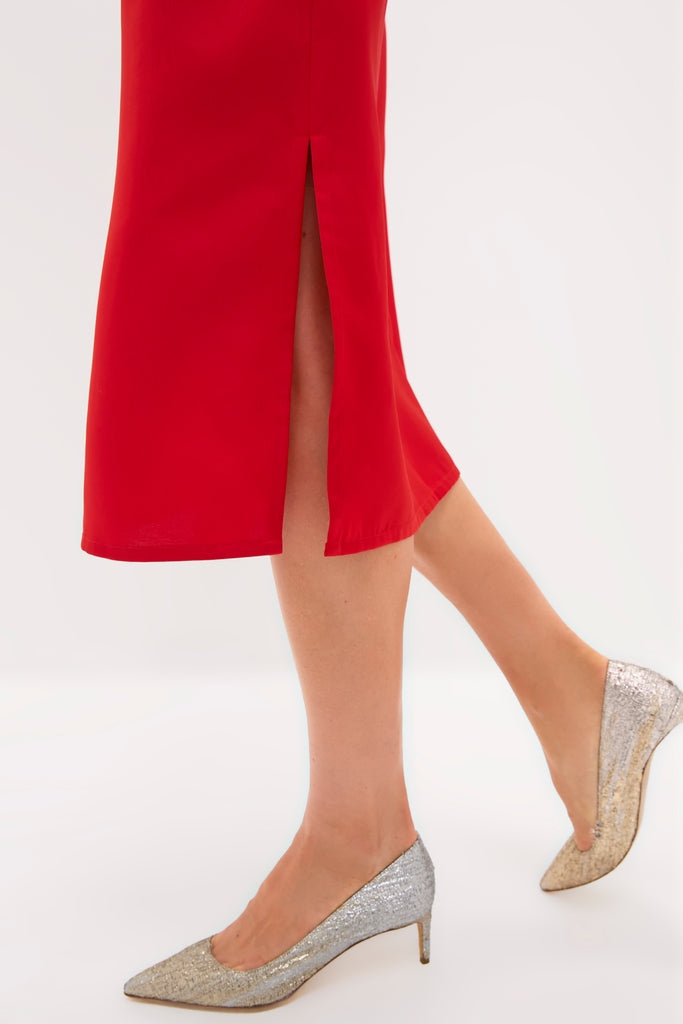Red Satin Tassel Jamie Dress