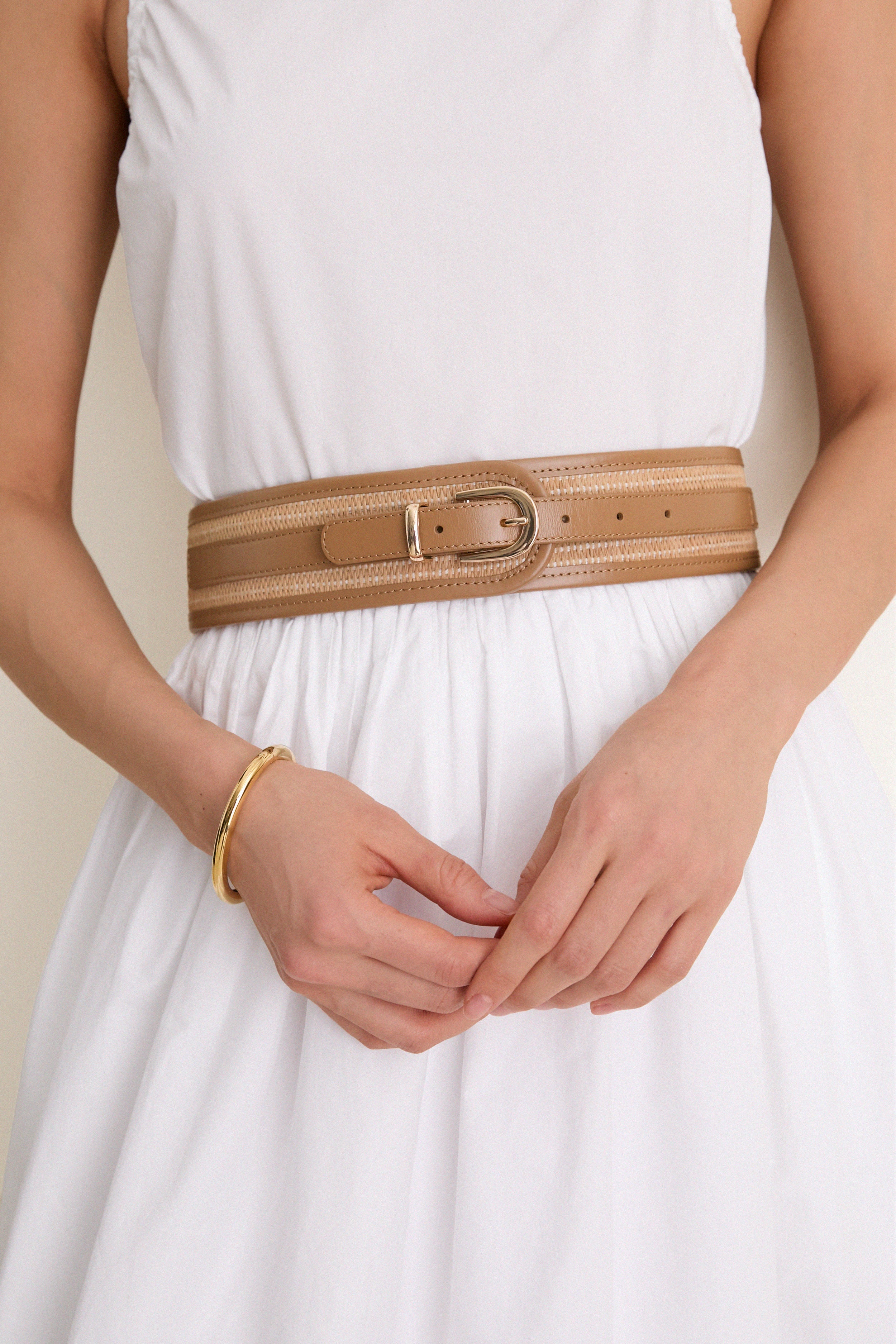 Natural Raffia Waist Belt