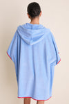 Powder Blue and Poppy Terrycloth Cabana Coverup