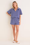 Navy Stripe Terrycloth Driftwood Shorts