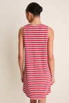 Scarlet Stripe Mini Bermuda Terrycloth Coverup