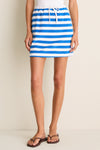 Azure Stripe Mini Terrycloth Skirt