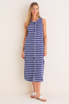 Navy and White Stripe Bermuda Terrycloth Caftan