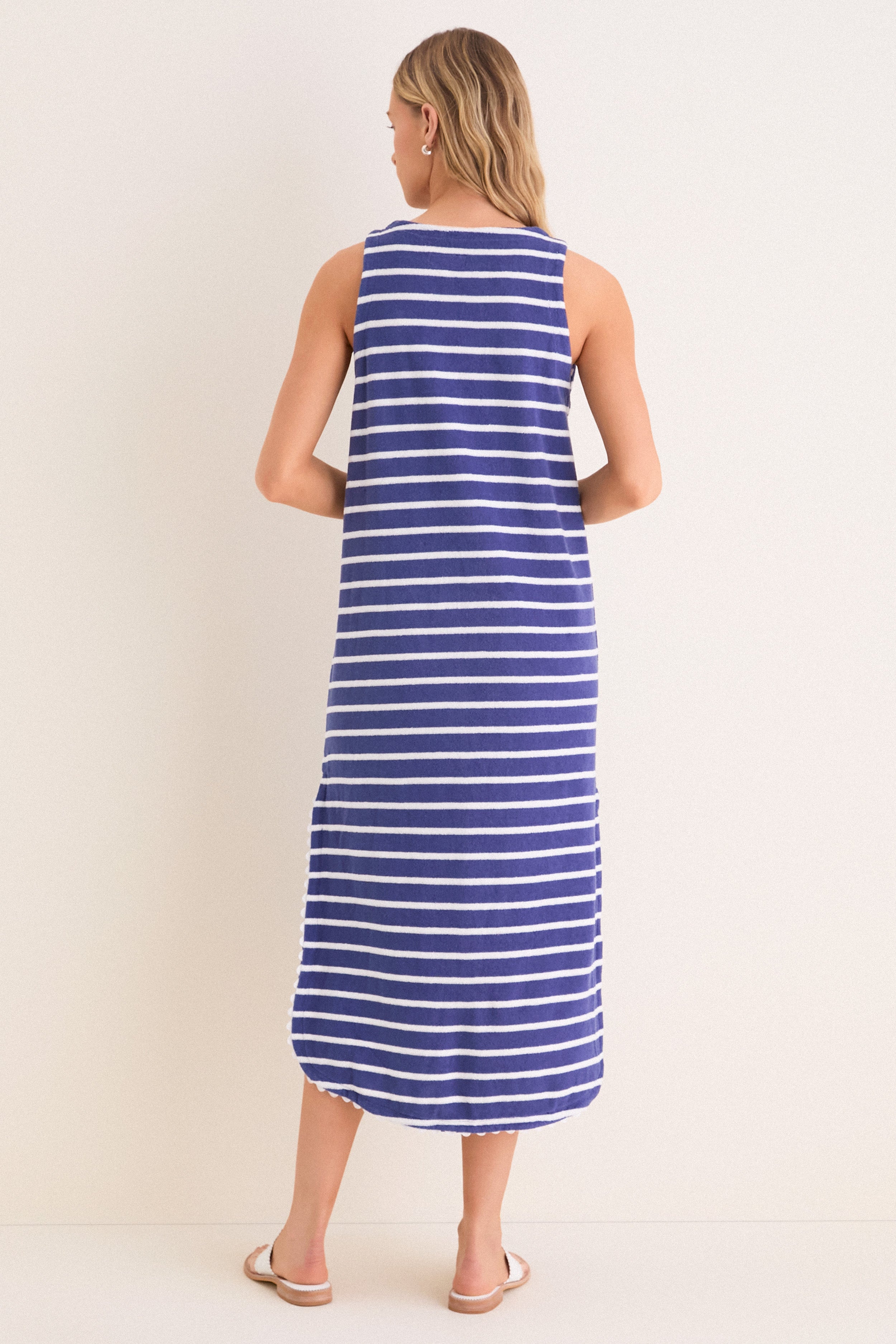 Navy and White Stripe Bermuda Terrycloth Caftan