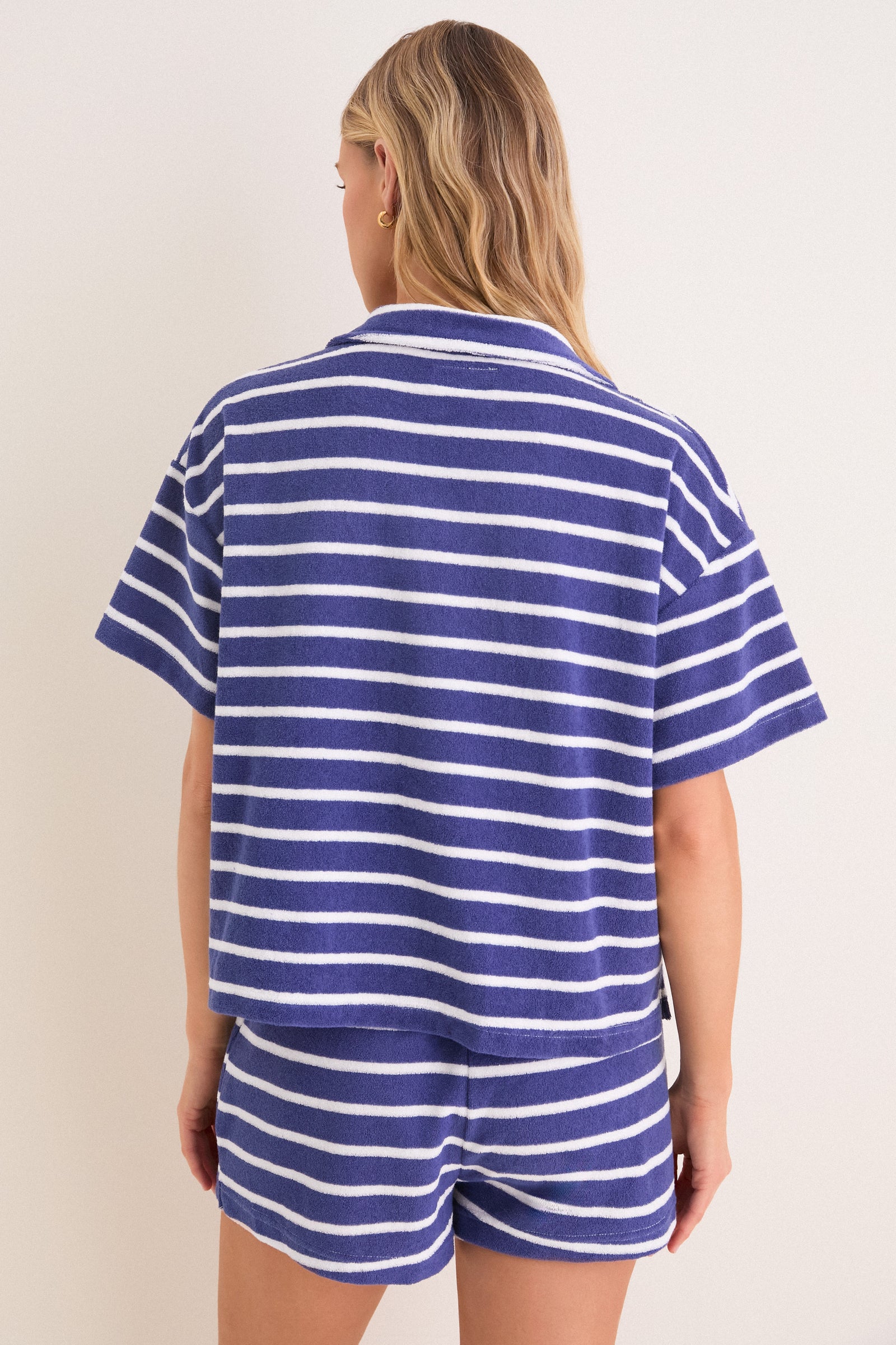 Navy Stripe Terrycloth Tybee Top