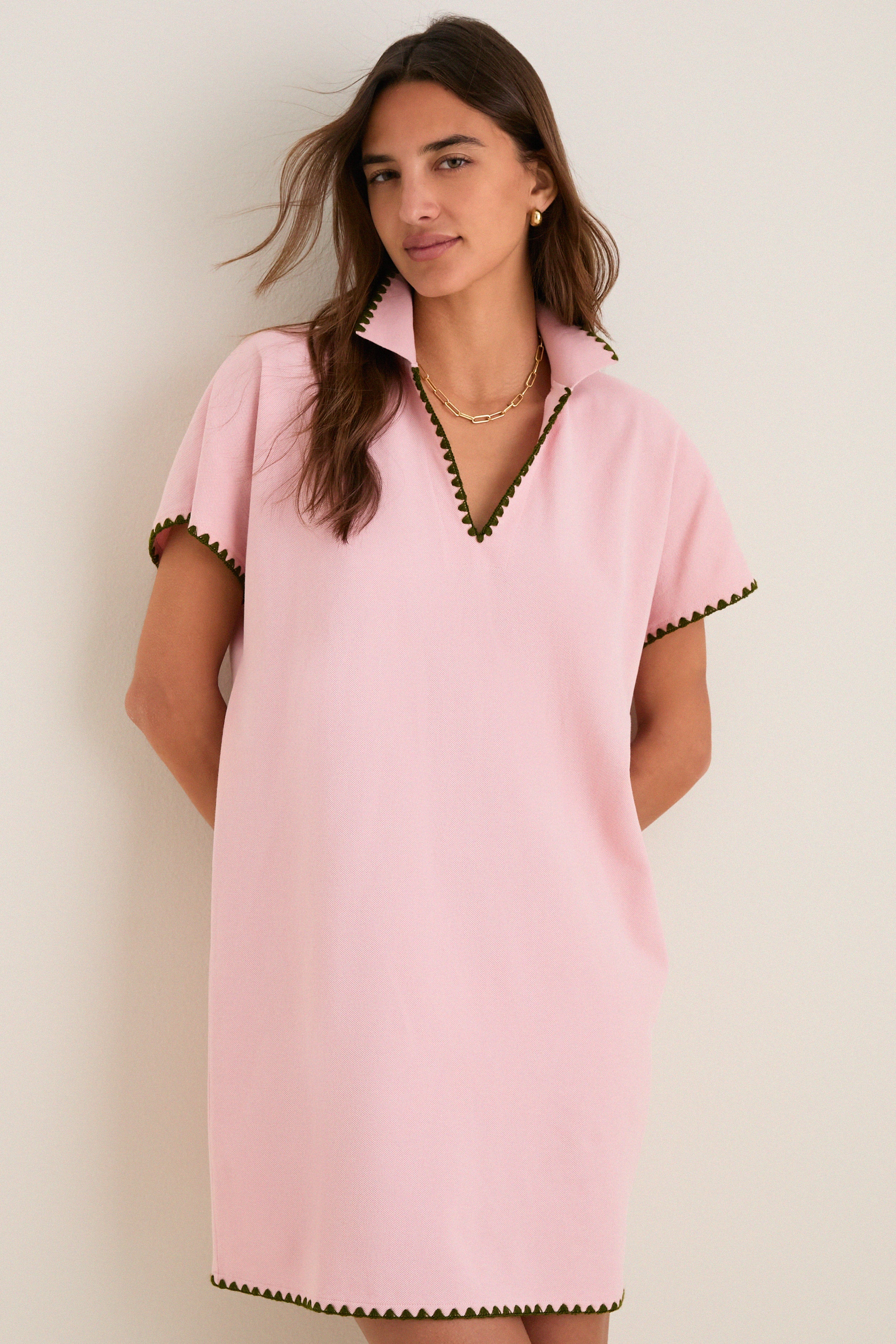 Powder Pink Pique Melissa Mini Dress | Tuckernuck