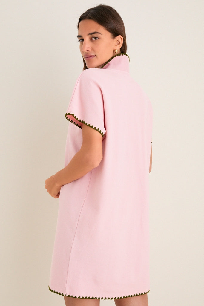 Powder Pink Pique Melissa Mini Dress