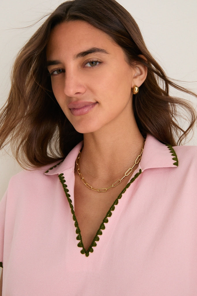 Powder Pink Pique Melissa Mini Dress