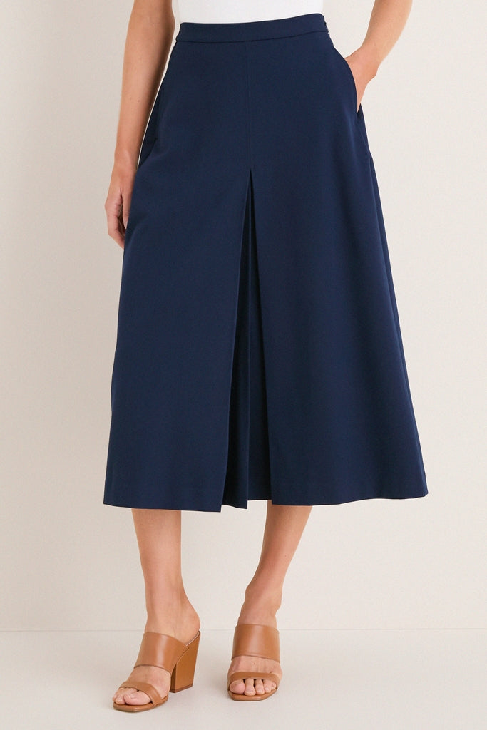 Navy Phoebe Midi Skirt