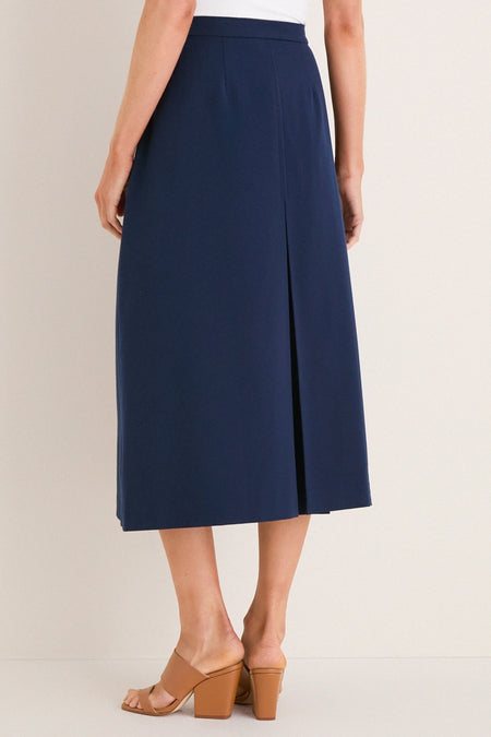 Navy Phoebe Midi Skirt