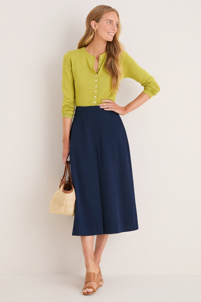 Navy Phoebe Midi Skirt