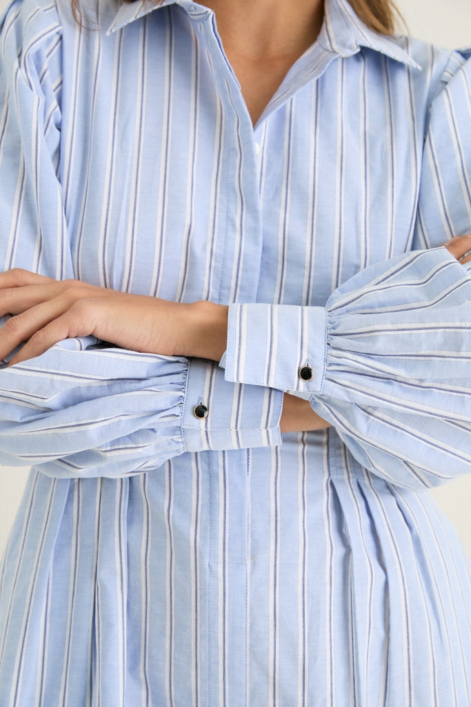 French Blue Stripe Corinne Dress