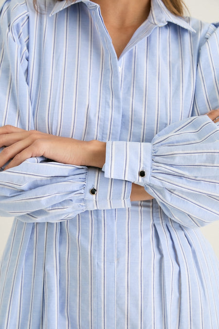 French Blue Stripe Corinne Dress