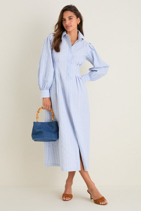 French Blue Stripe Corinne Dress