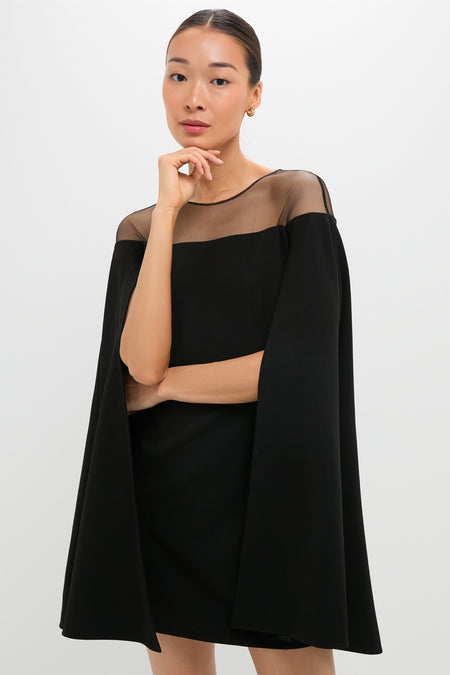 Black Estelle Cape Dress