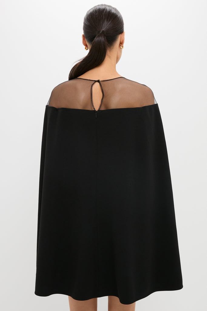 Black Estelle Cape Dress
