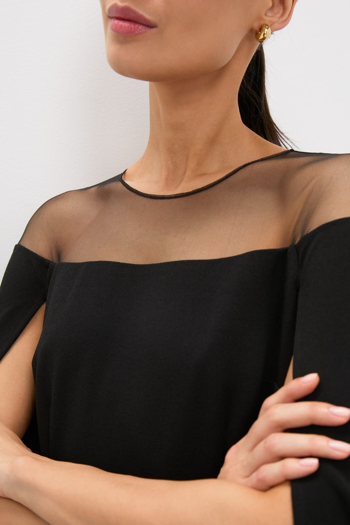 Tuckernuck Black Estelle Cape Dress Black / 6 Tuckernuck Black Estelle Cape Dress Black / 6