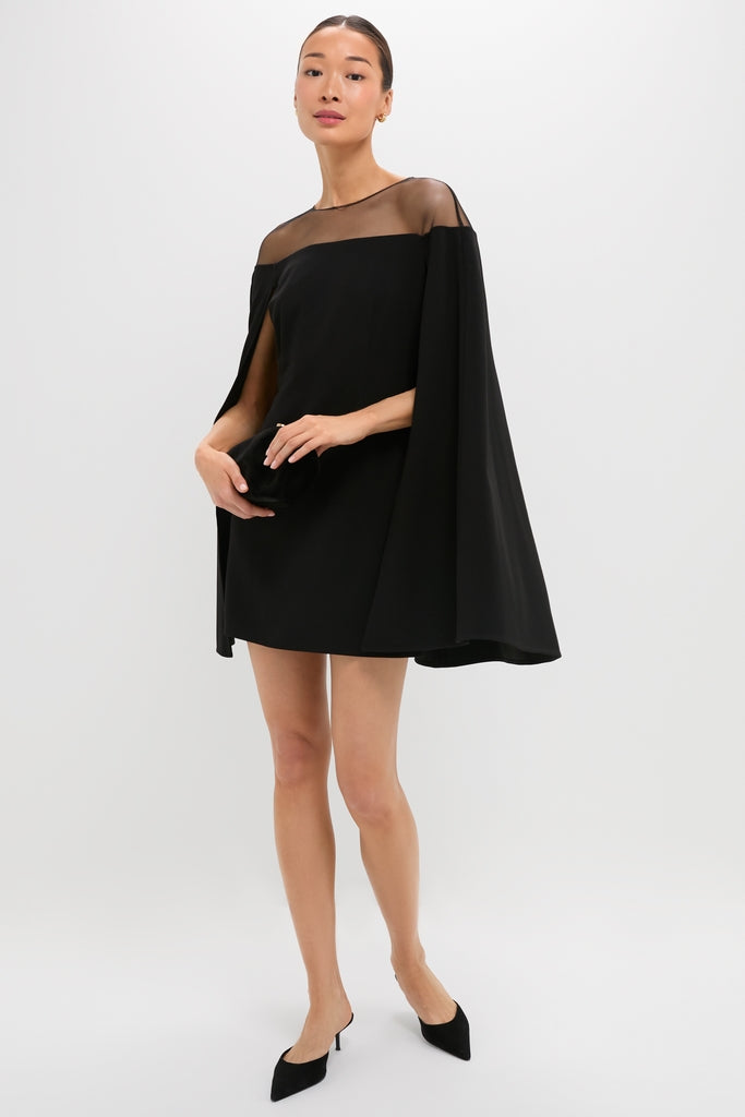 Black Estelle Cape Dress