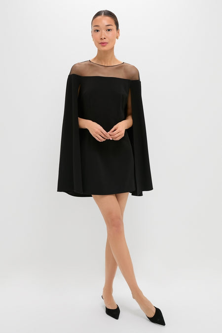 Black Estelle Cape Dress