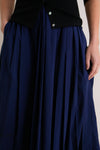 Navy Pleated Dixon Midi Skirt