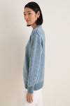 Blue Indigo Stone Washed Anne Crewneck Sweater