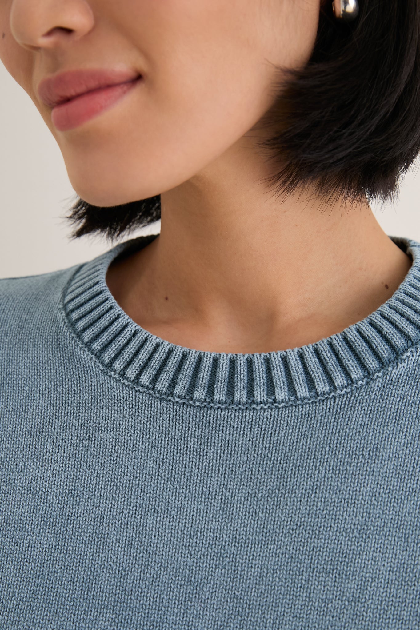 Blue Indigo Stone Washed Anne Crewneck Sweater