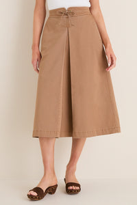 Truffle Brown Chino Belted Paulette Skirt