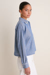Chambray Cropped Jasper Button Down