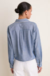 Chambray Cropped Jasper Button Down