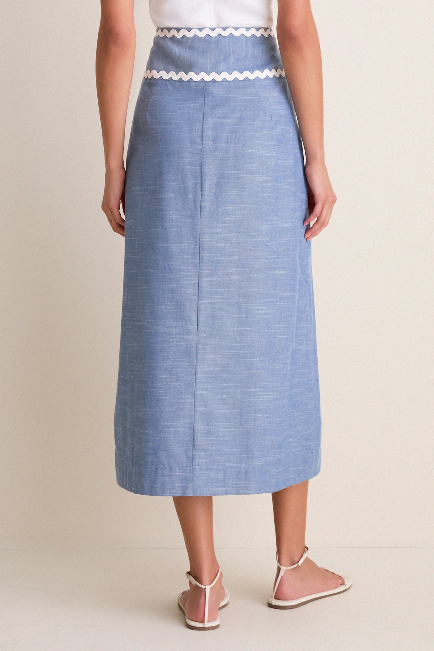 Chambray Ric Rac Marcy Maxi Skirt