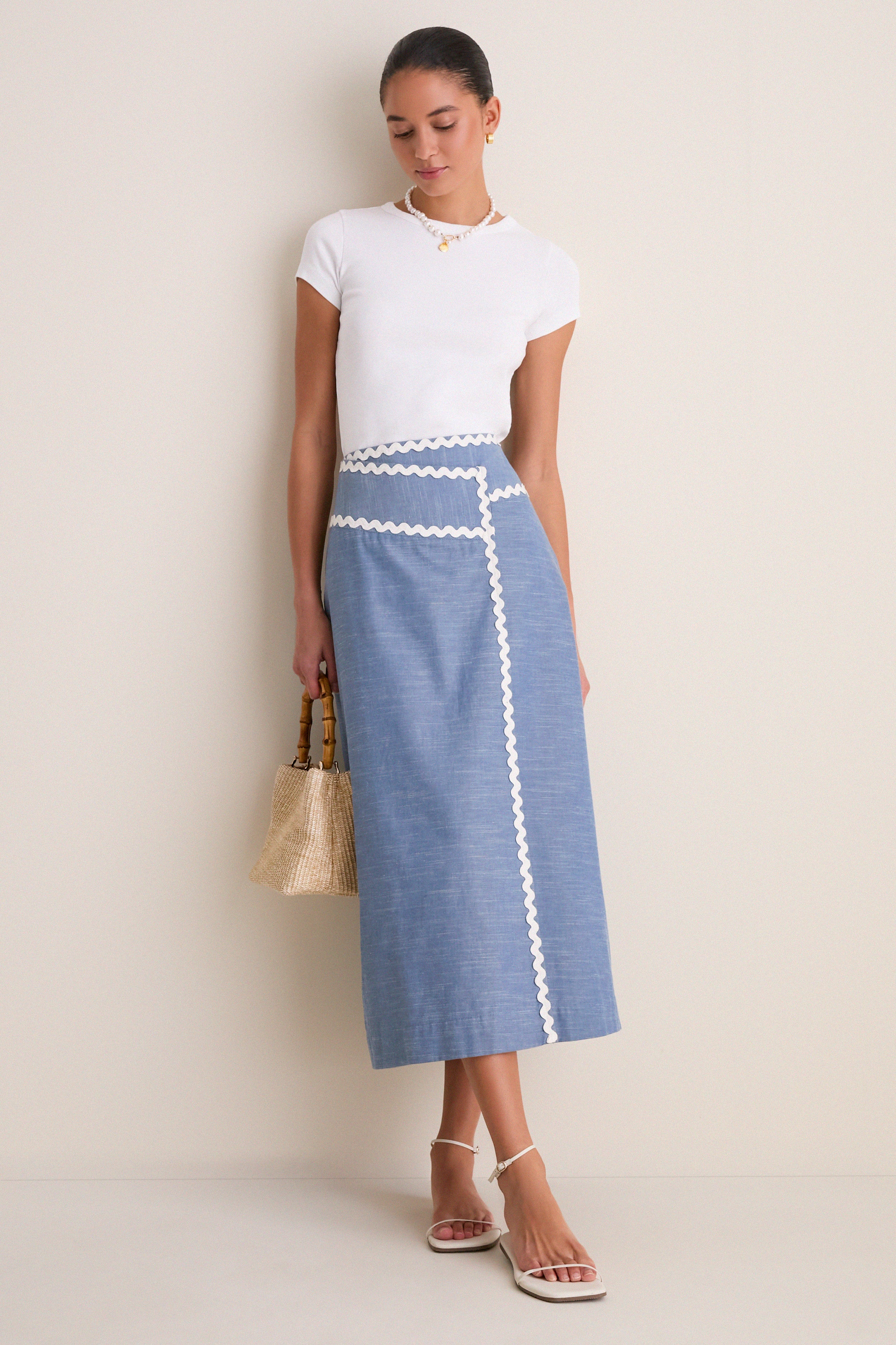 Chambray Ric Rac Marcy Maxi Skirt | Tuckernuck