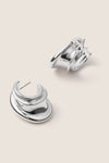 High Polish Silver Leona Hoops