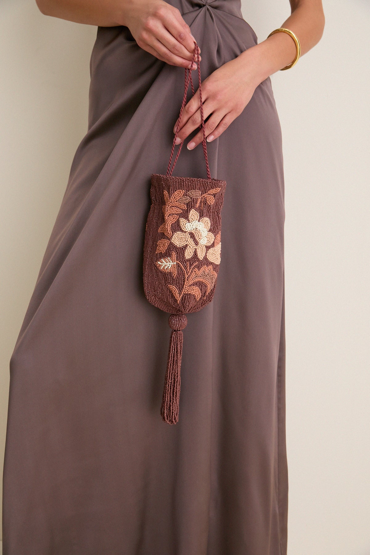 Fawn Floral Beaded Bag