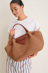 Cognac Raffia Blaine Tote