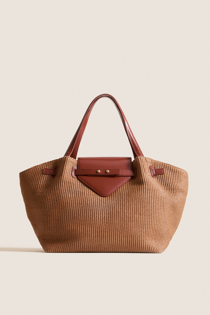 Cognac Raffia Blaine Tote