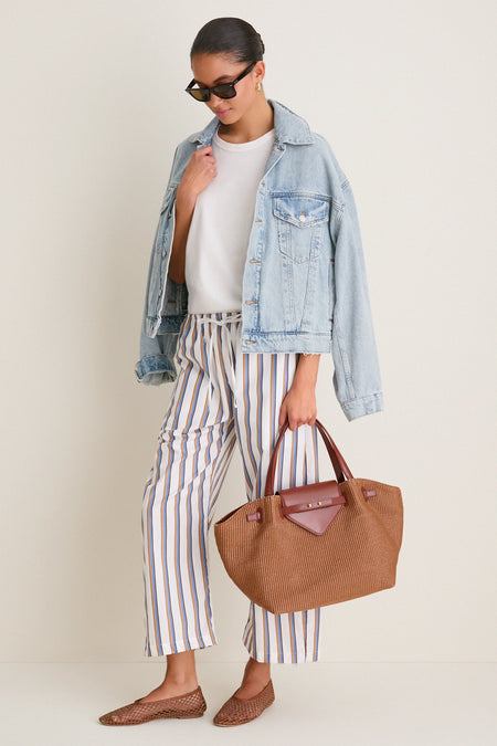 Cognac Raffia Blaine Tote