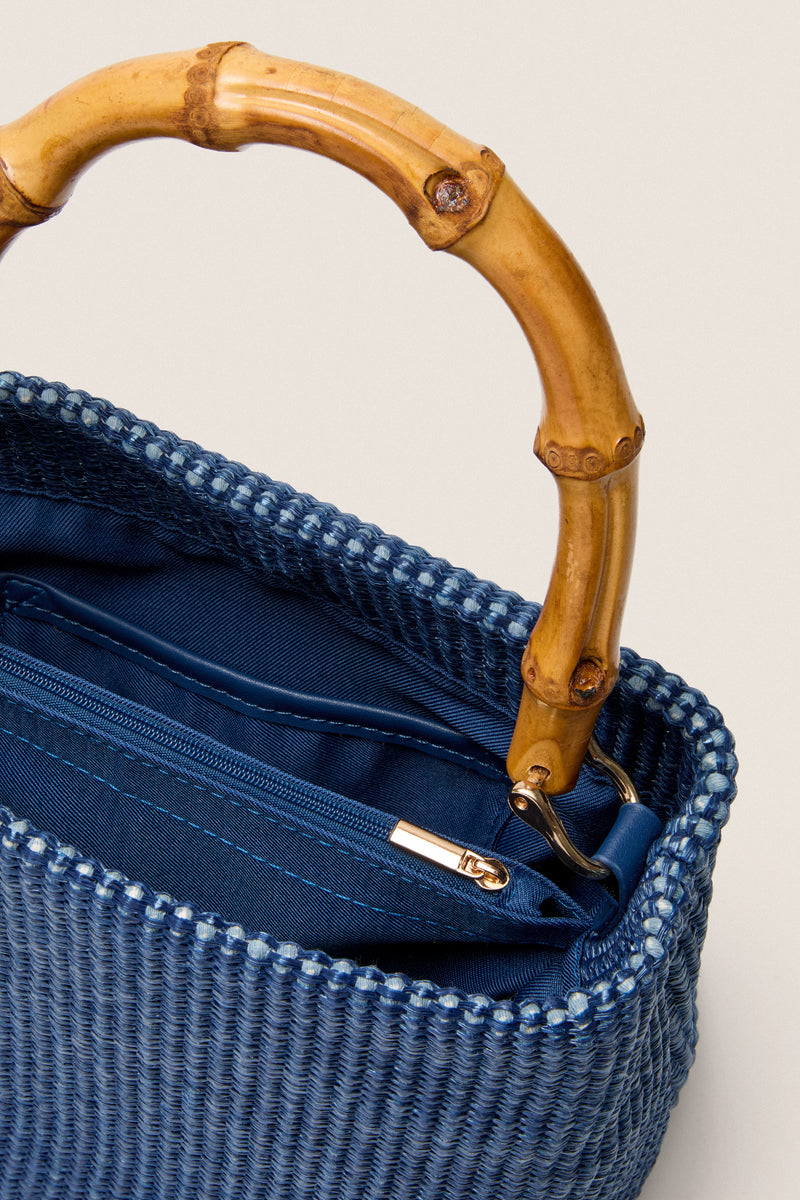 Navy Raffia Audrey Lady bag