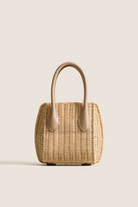 Natural Wicker Wave Top Handle Bag