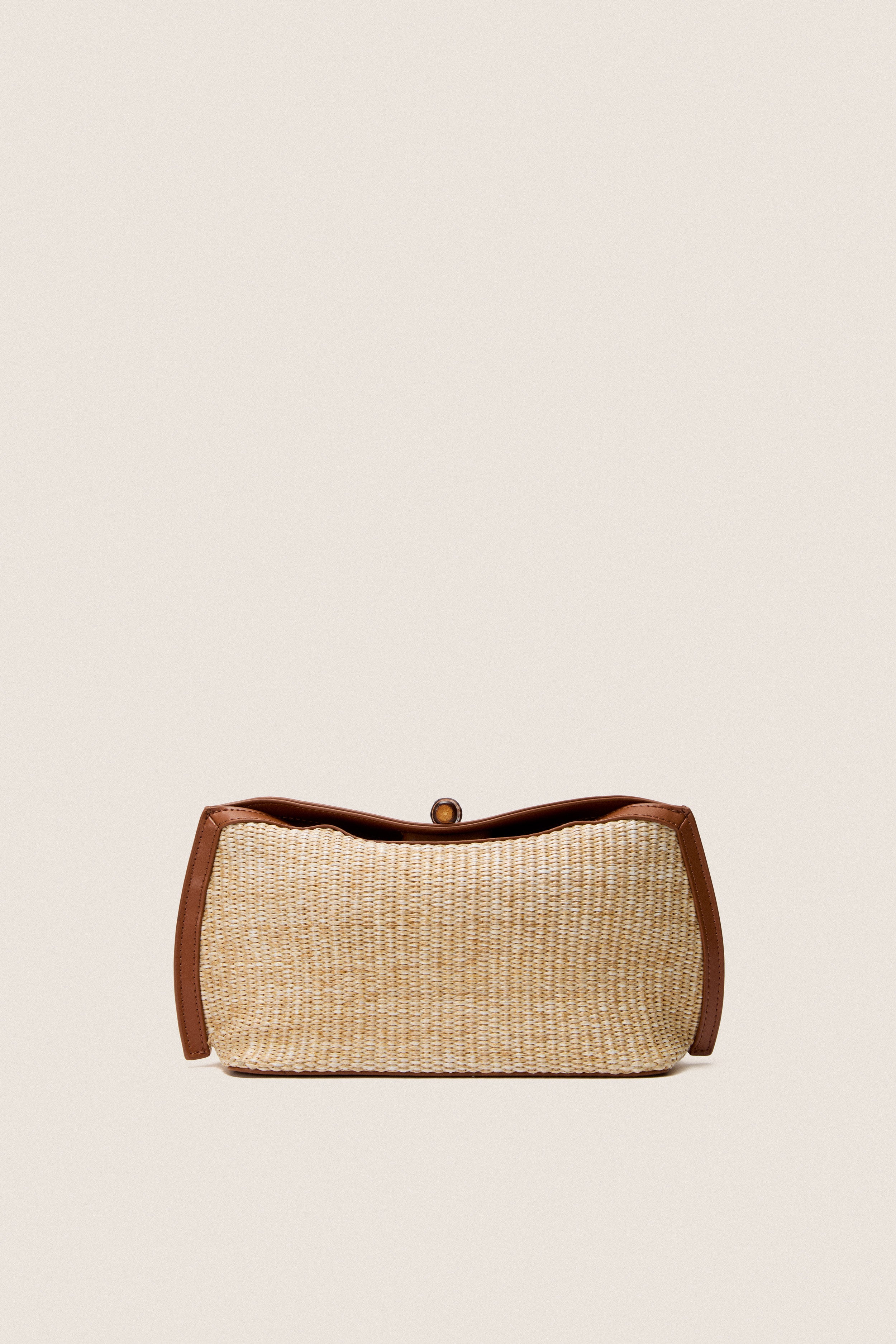 Cognac and Raffia Lock Clutch | Tuckernuck Accessories
